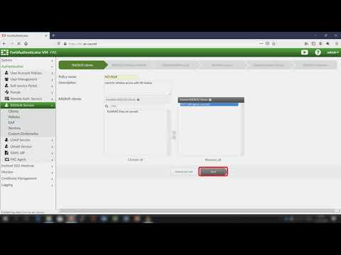 RADIUS Configuration Using FortiAuthenticator Wizard Based GUI
