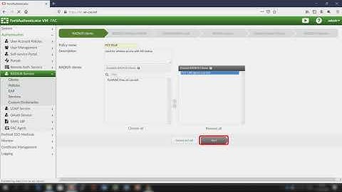 RADIUS Configuration Using FortiAuthenticator Wizard Based GUI