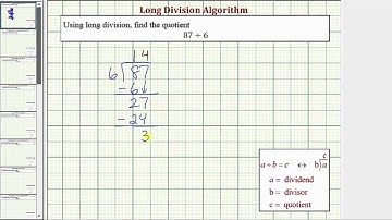 Ex: Long Division - Two Digit Divided by One Digit (With Remainder)