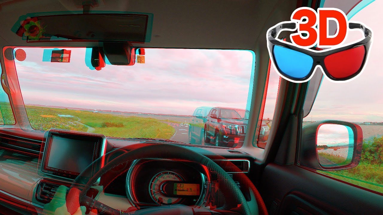 [Anaglyph 3D Video] Floating Speedometer (Head-Up Display) in a ...