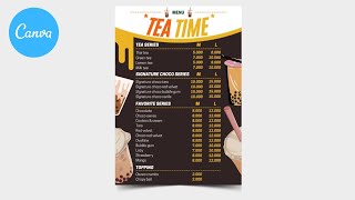 Template Gratis Canva Daftar Menu Minuman Boba