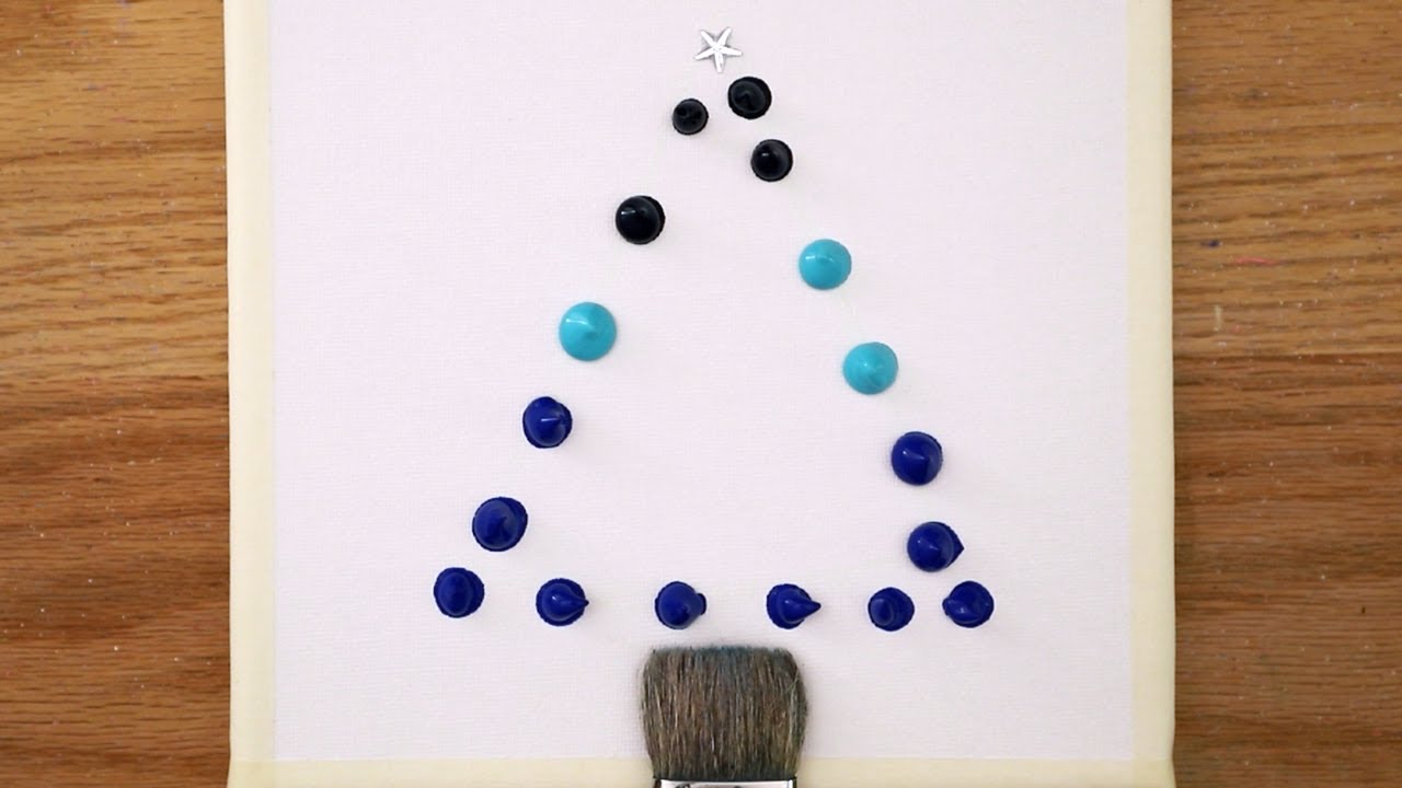 🎄Рисунок белой елки | Пошаговая картина акрилом # 195