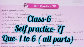 new learning composite maths class 6 self practice 7f | schand maths class 6 ex-7f | Algebra