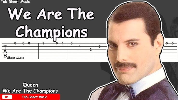 Queen We Are The Champions Guitar Tutorial Tab Sheet Music