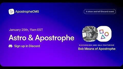 Show & Tell Live | Astro & Apostrophe