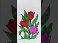 Beautiful Flowers Drawing #trending #easydrawing #shortvideo #art #flowerdrawing #colorful #art
