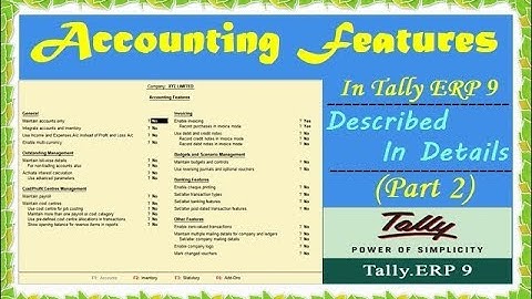 Accounting Features In Tally ERP 9 - Step By Step Tally Features In Hindi - Enable Feature (PART 2)