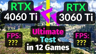 RTX 4060 Ti vs RTX 3060 Ti TEST in 12 GAMES \/ DLSS 2 vs 3 \/ 1080p 1440p 4K \/ Ray Tracing - Review
