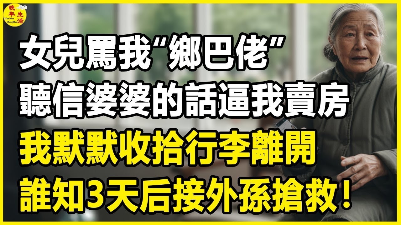 我67歲，女兒罵我“鄉巴佬”，聽信婆婆的話逼我賣房，我默默收拾行李離開，誰知3天后接外孫搶救！#中老年生活 #為人處世 #生活經驗 #情感故事 #幸福人生 #上了年紀該明白的事