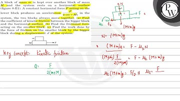 A block of mass \( m \) is kept over another block of mass \( M \) and the system rests on a hor...