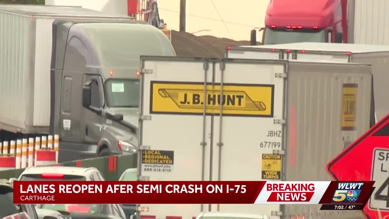 Lanes reopen after crash involving semi on I-75 by Norwood Lateral ...