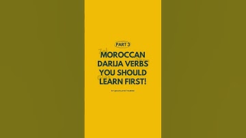 📚 Part 3 - Moroccan Darija Verbs You Should Learn First! 🇲🇦 #morocco #darija #arabic