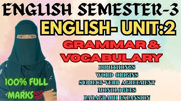 UNIT-2 COMPLETE GRAMMAR & VOCABULARY EXPLAINATION | DEGREE 3RD SEM GRAMMAR PART 💯✅|FULL MARKS UNIT-2