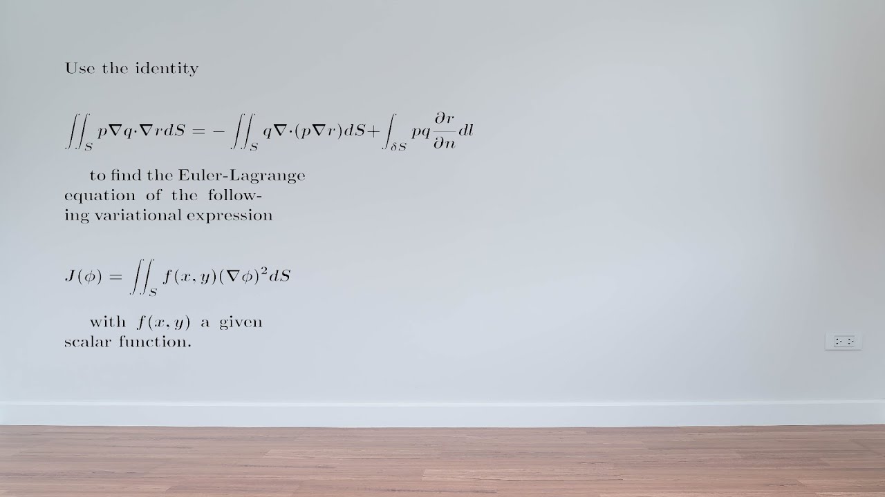 EX: Finding the Euler-Lagrange equation of a variational expression