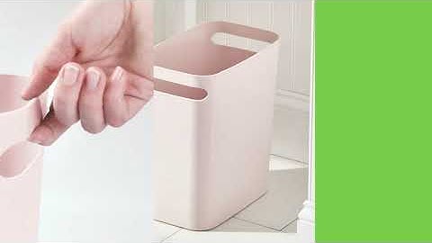 Colorful & Slim Rectangular Plastic Trash Cans with Handles
