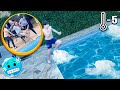 PULOU  NA PISCINA CONGELADA * que coragem *😳