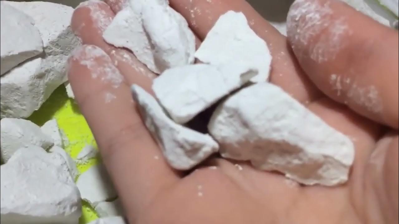 white clay eating full swallowing 😋 crunchy very much arthy YouTube