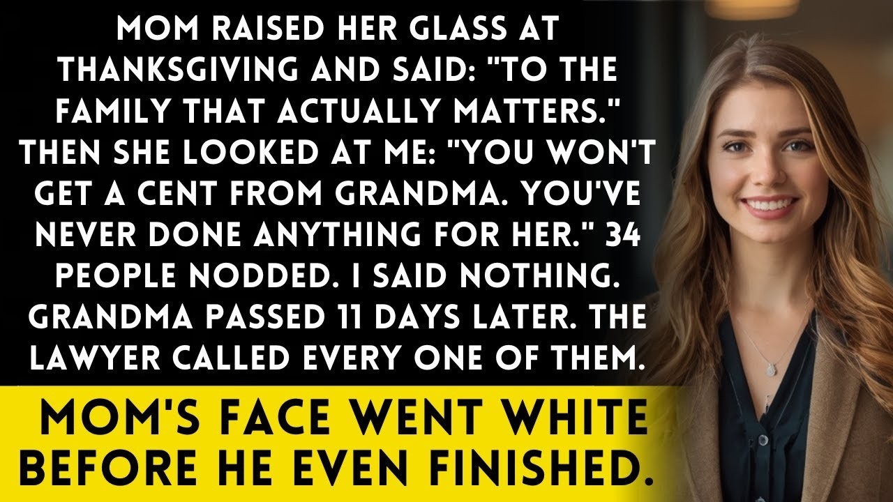 My Mom Told Me  You'll Inherit Nothing  At Thanksgiving — The Lawyer Proved Her Wrong In 90 Second