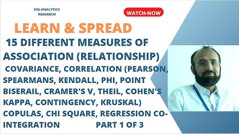 16 different measures of association relationship Covariance, Correlation, copulas, chi part 1/3