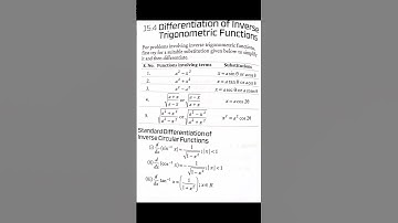Differentiation of Inverse Trigonometric Functions // #substitution #formulae