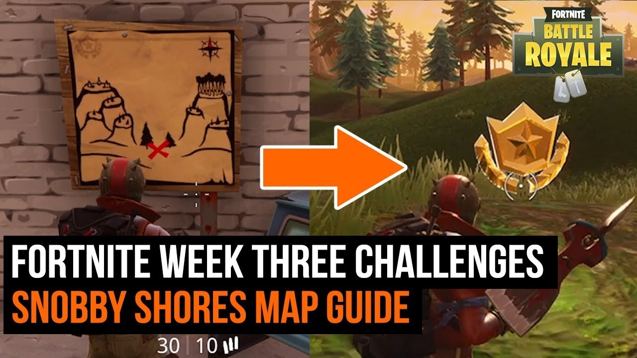 Fortnite Week 3 Challenge Snobby Shores Treasure Map Guide Youtube - fortnite week 3 challenge snobby shores treasure map guide