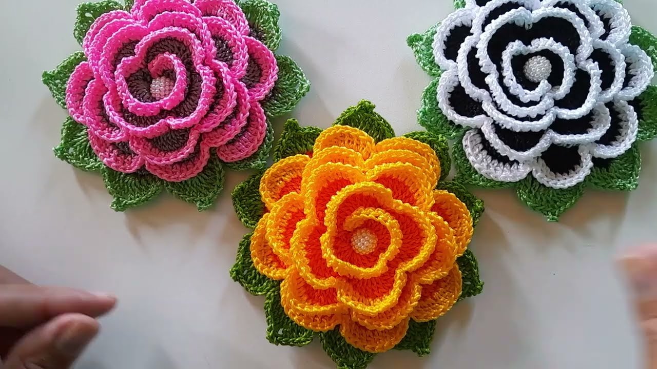 ROSA DE CROCHÊ EMROLADA PASSO A PASSO FÁCIL E RÁPIDO DE FAZER