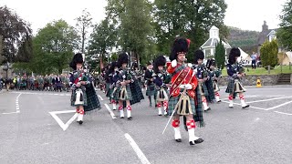 Morning Parade of Royal Highland Society to the 2019 Braemar Gathering Highland Games in Scotland