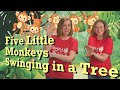 Makaton  five little monkeys swinging in a tree   singing hands