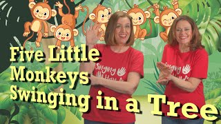 Makaton - FIVE LITTLE MONKEYS SWINGING IN A TREE  - Singing Hands