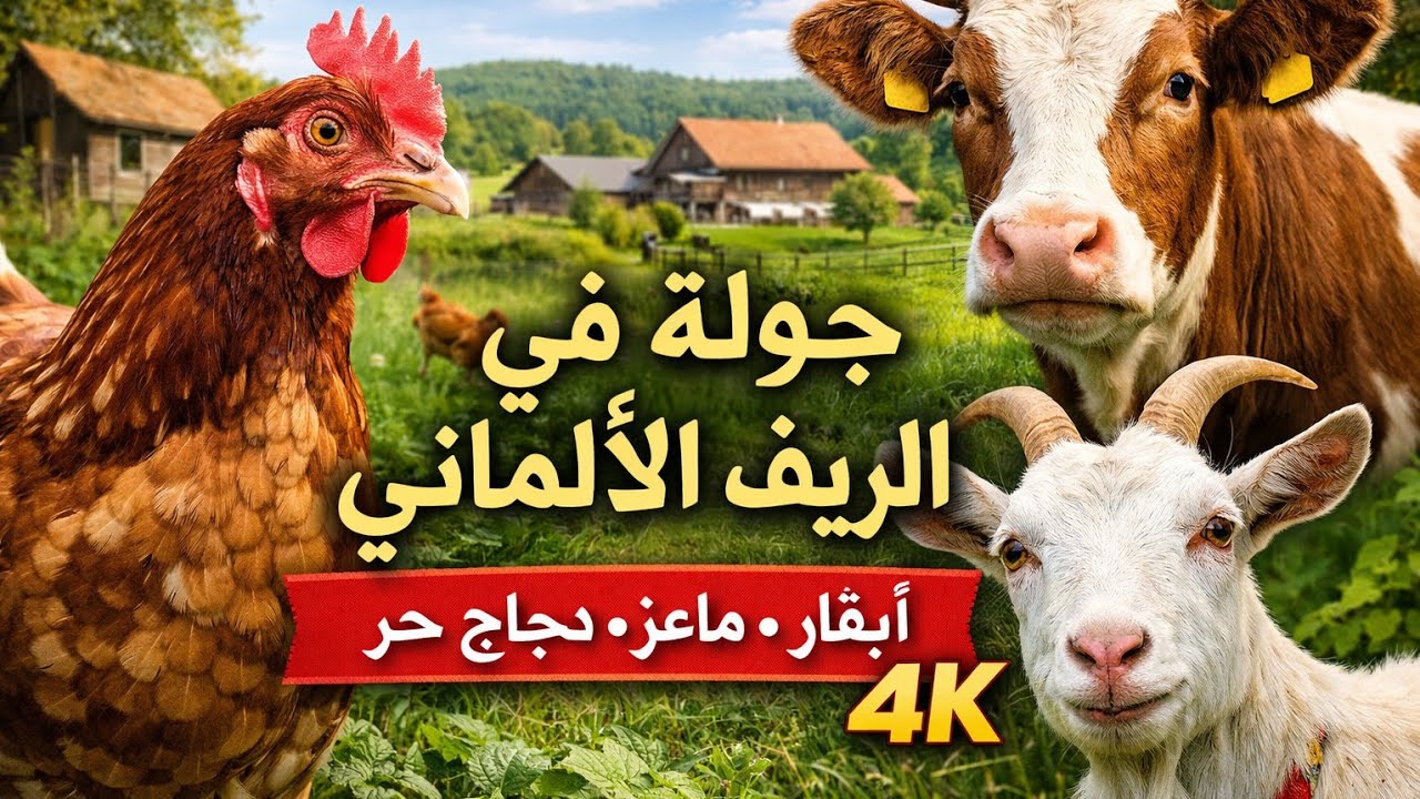 Germany Countryside Farm Walk / Cows, Goats & Free Range Chickens 4k