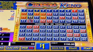 $1 Cleopatra Keno $8 Max Bets lots of bonuses #kenonation