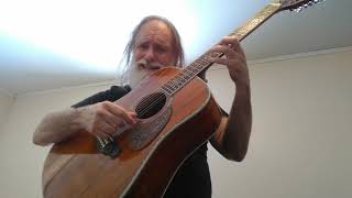 b-o blues ( mctell )fff on artesen custom guitar koa x ebony x mahogany