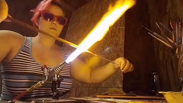 Glassblowing ~ Pulling Stringer ~ Borosilicate ~ Hard Glass ~ Deanna Cook