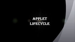 Applet Life Cycle | Advanced Java Programming | V.H.N.S.N.C (Autonomous)