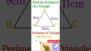 Perimeter of triangle |Perimeter of triangle | How to find Perimeter of Triangle #geometry | #shorts