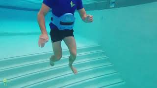 Hydrotherapy. Deep water running. Float at front.