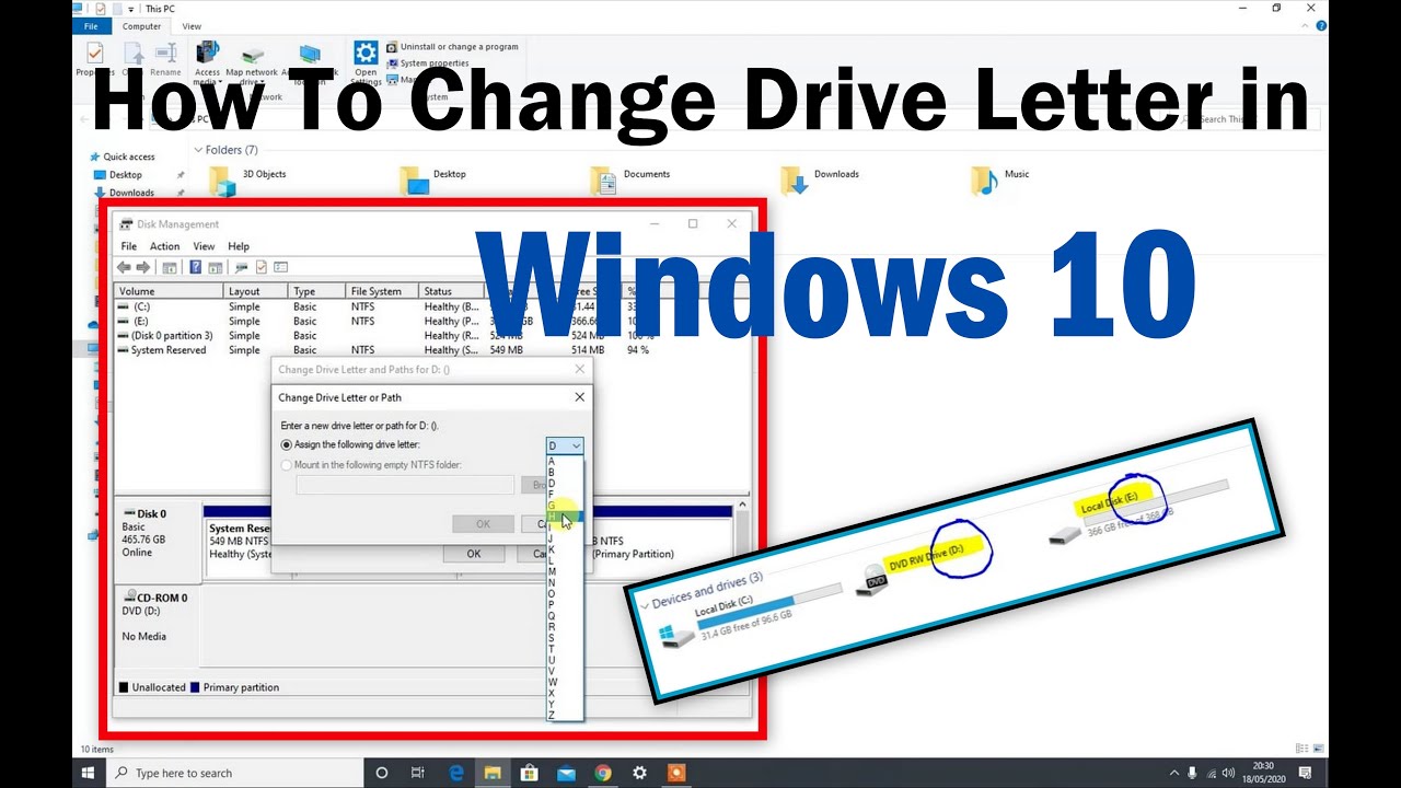 change drive letter for dvd