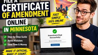 How to file a certificate of amendment online in Minnesota Minnesota Guide File Tutorial