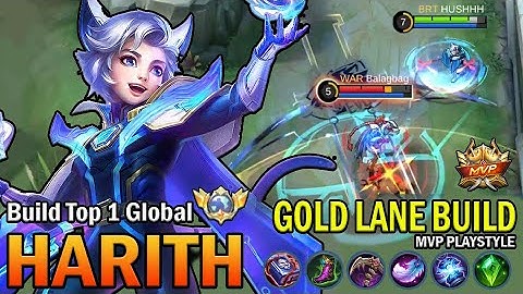 HARITH TOP GLOBAL GAMEPLAY | GOLD LANE BUILD, MVP PLAYSTYLE | MOBILE LEGENDS