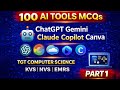 100 AI Tools MCQs | ChatGPT Gemini Claude Copilot Canva | TGT CS | Part 1