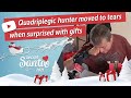 Quadriplegic hunter moved to tears when surprised with gifts from a Secret Santa