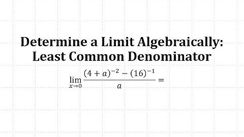 Determine a Limit of a Rational Function with Negative Exponents Algebraically: LCD