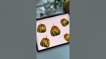 Drawing Process in Procreate - Digital Watercolor Pumpkin - Tutorial #shorts #procreate #tutorial