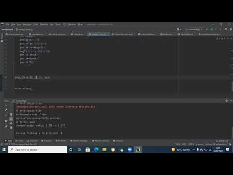 Simple Analog Clock in python last part: updating the time pycharm