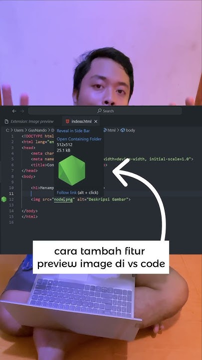 Cara nambahin fitur preview image di vscode #coding #programming - YouTube