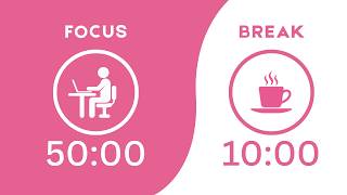 50/10 Pomodoro Timer 🌸 | Soft Pink Noise for a Smooth, Distraction-Free Study Flow — 4 Sessions screenshot 5