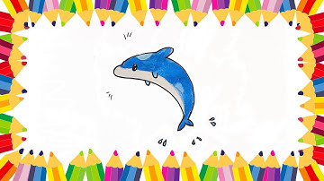 How to Draw a Dolphin step by step | Cách vẽ cá heo