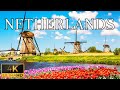 FLYING OVER NETHERLANDS (4K UHD) - Calming Music With Stunning Natural Landscape Videos For Fresh