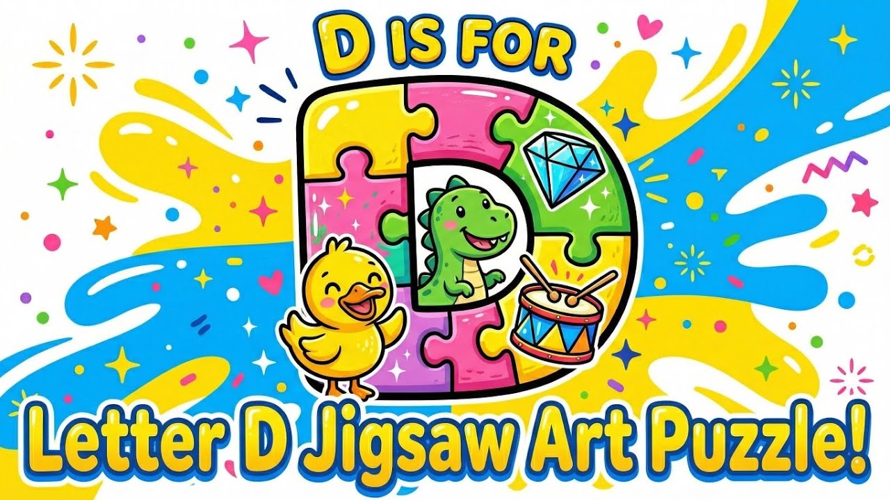 Alphabet Jigsaw Art Letter D — 🧩 Fun Puzzle Letter Drawing