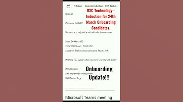 🚨DXC Onboarding Update - 24th March 2023 - Induction  #dxctechnology #dxc #onboarding